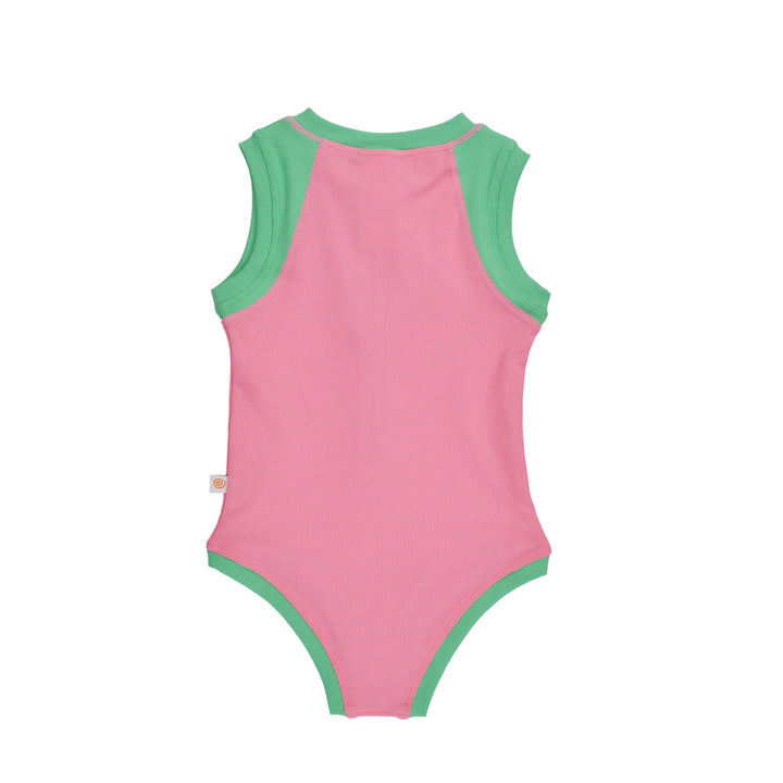 Girls Baby/Toddler Sleeveless One Piece Solid Swimsuit - Cherry