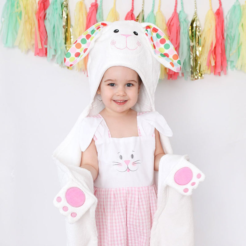 ZOOCCHINI Kids Plush Terry Hooded Bath Towel - Bella the Bunny-1