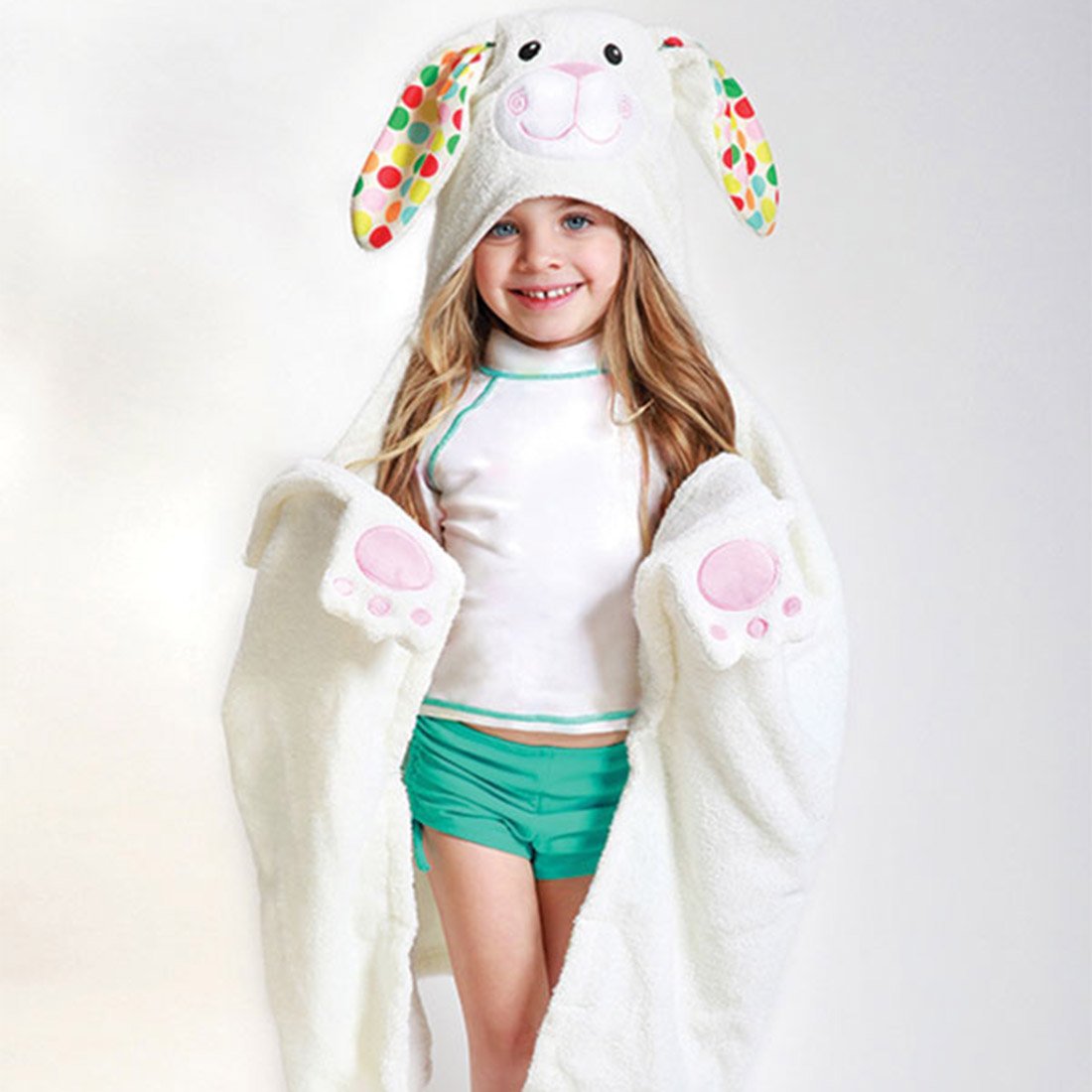 Kids Plush Terry Hooded Bath Towel - Bella the Bunny