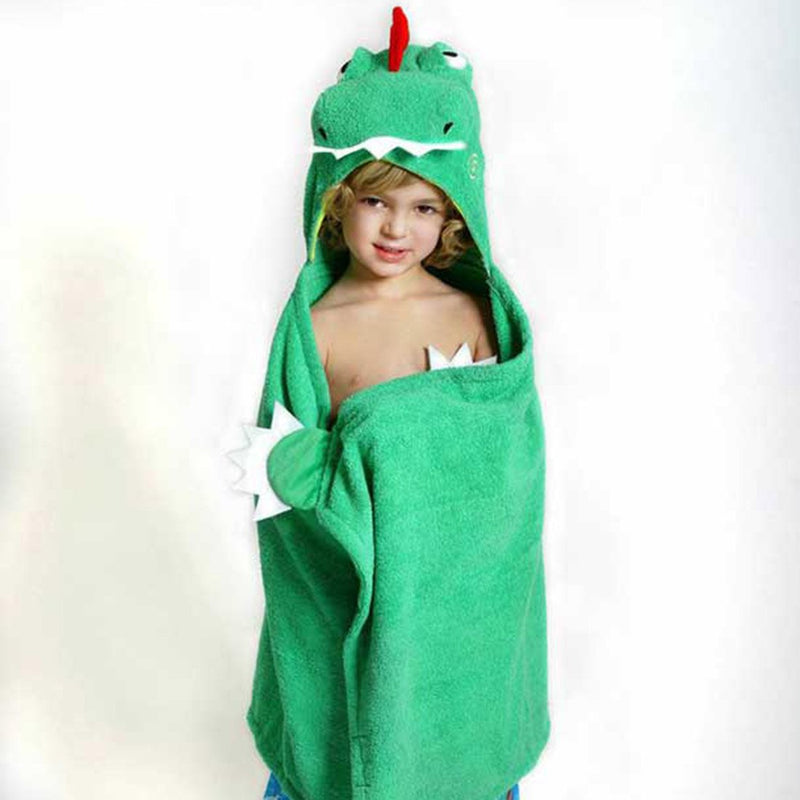 Kids Plush Terry Hooded Bath Towel - Devin the Dinosaur