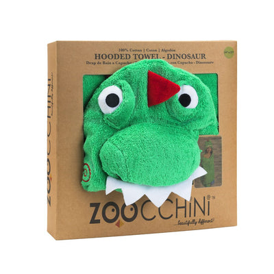 ZOOCCHINI Kids Plush Terry Hooded Bath Towel - Devin the Dinosaur-6