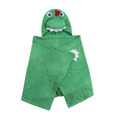 ZOOCCHINI Kids Plush Terry Hooded Bath Towel - Devin the Dinosaur-4