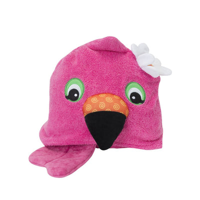 ZOOCCHINI Kids Plush Terry Hooded Bath Towel - Franny the Flamingo-5