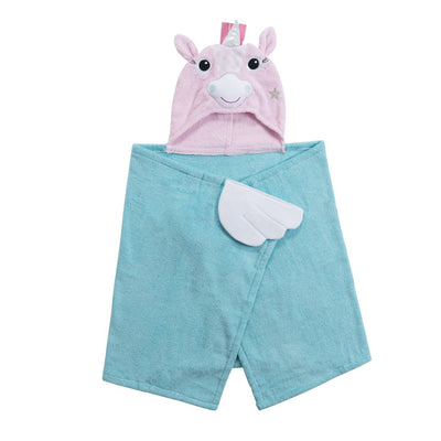 ZOOCCHINI Kids Plush Terry Hooded Bath Towel - Allie the Alicorn-5