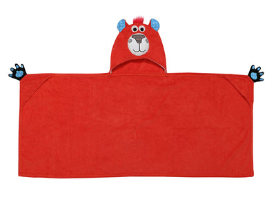 ZOOCCHINI Kids Plush Terry Hooded Bath Towel - Bosley the Bear