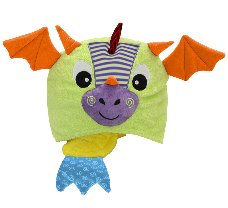 ZOOCCHINI Kids Plush Terry Hooded Bath Towel - Drool the Dragon