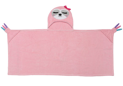 ZOOCCHINI Kids Plush Terry Hooded Bath Towel - Sadie the Sloth