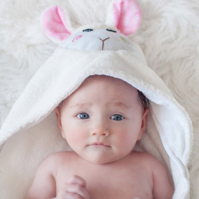 Baby Plush Terry Hooded Bath Towel - Lola the Lamb