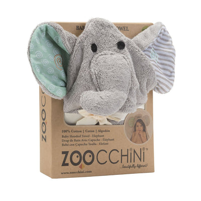 ZOOCCHINI Baby Snow Terry Hooded Bath Towel - Elle the Elephant-3