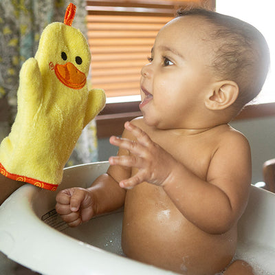 Baby Snow Terry Bath Mitt - Puddles the Duck