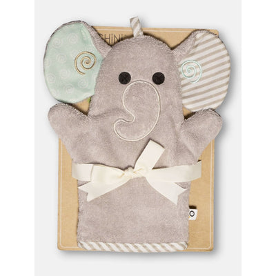 ZOOCCHINI Baby Snow Terry Bath Mitt - Elle the Elephant-1