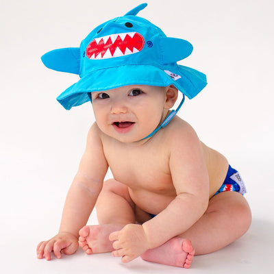 ZOOCCHINI UPF50+ Baby Swim Diaper & Sun Hat Set - Sherman the Shark-2