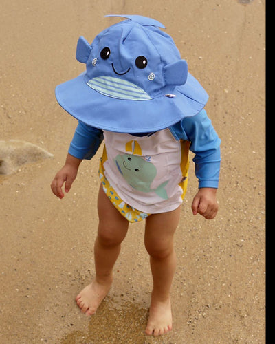 ZOOCCHINI UPF50+ Baby Swim Diaper & Sun Hat Set - Willy the Whale