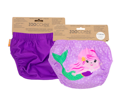 ZOOCCHINI Baby/Toddler Knit Swim Diaper 2 Pc Set - Mia the Mermaid