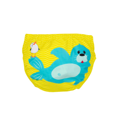 ZOOCCHINI Baby/Toddler Knit Swim Diaper 2 Pc Set - Sydney the Seal