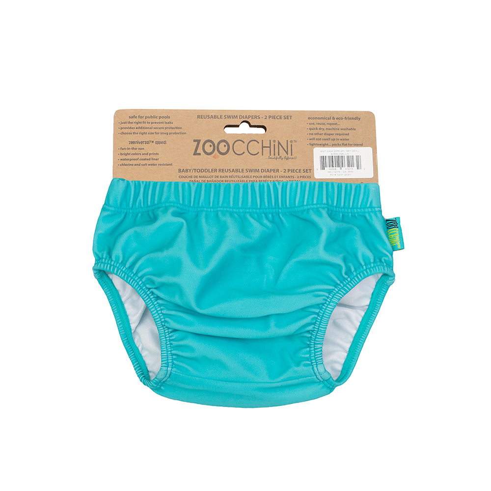 ZOOCCHINI Baby/Toddler Knit Swim Diaper 2 Pc Set - Sydney the Seal