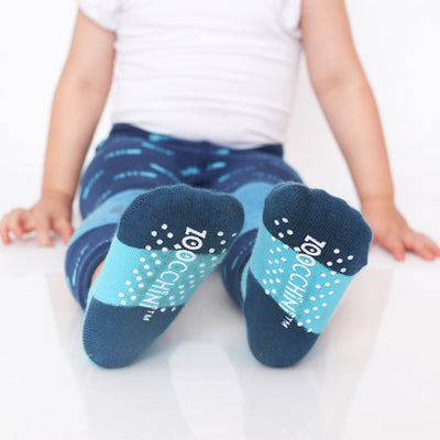 ZOOCCHINI grip+easy™ Comfort Crawler Legging & Socks Set - Sherman the Shark-2