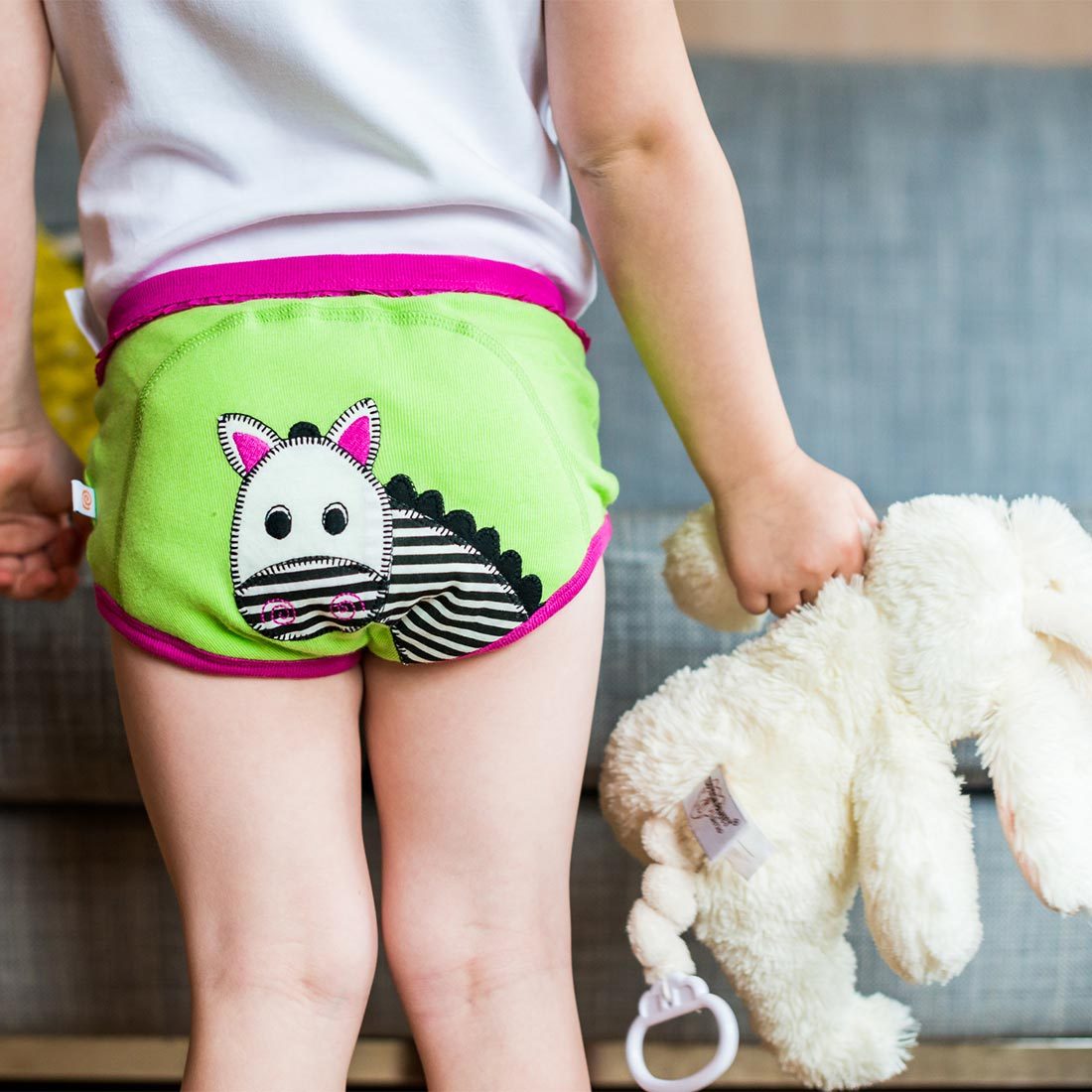 Toddler Organic Potty Training Pants (3-pk) - Safari Friends (Girls)