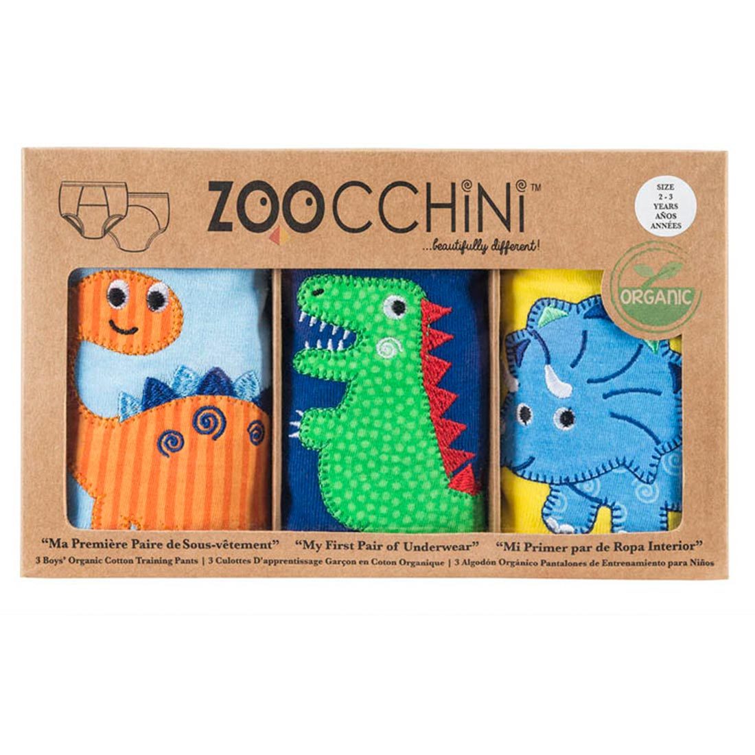 ZOOCCHINI Boys 3 Piece Organic Potty Training Pants Set - Jurassic Pals-4