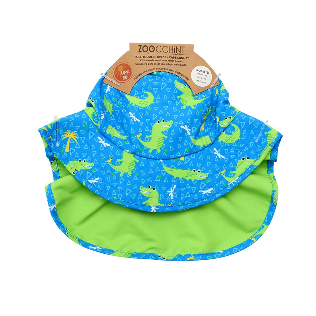 Hat With Neck Flap Green Sprouts Baby Flap Sun Hat UPF 50+ - Light