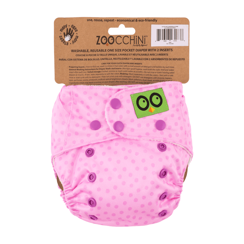 Baby/Toddler Reusable Cloth Pocket Diaper (+2 Inserts) - Allie the Alicorn