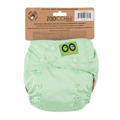 Baby/Toddler Reusable Cloth Pocket Diaper (+2 Inserts) - Harriet the Hedgehog