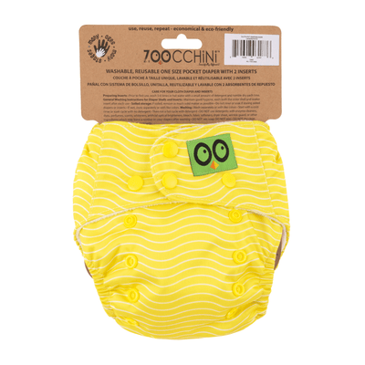 Baby/Toddler Reusable Cloth Pocket Diaper (+2 Inserts) - Puddles the Duck