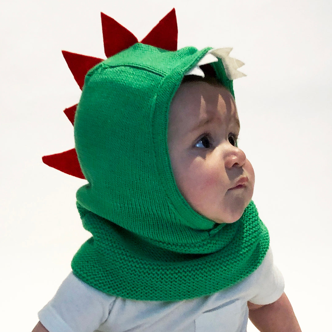 ZOOCCHINI Baby/Toddler Knit Balaclava Hat Devin the Dinosaur